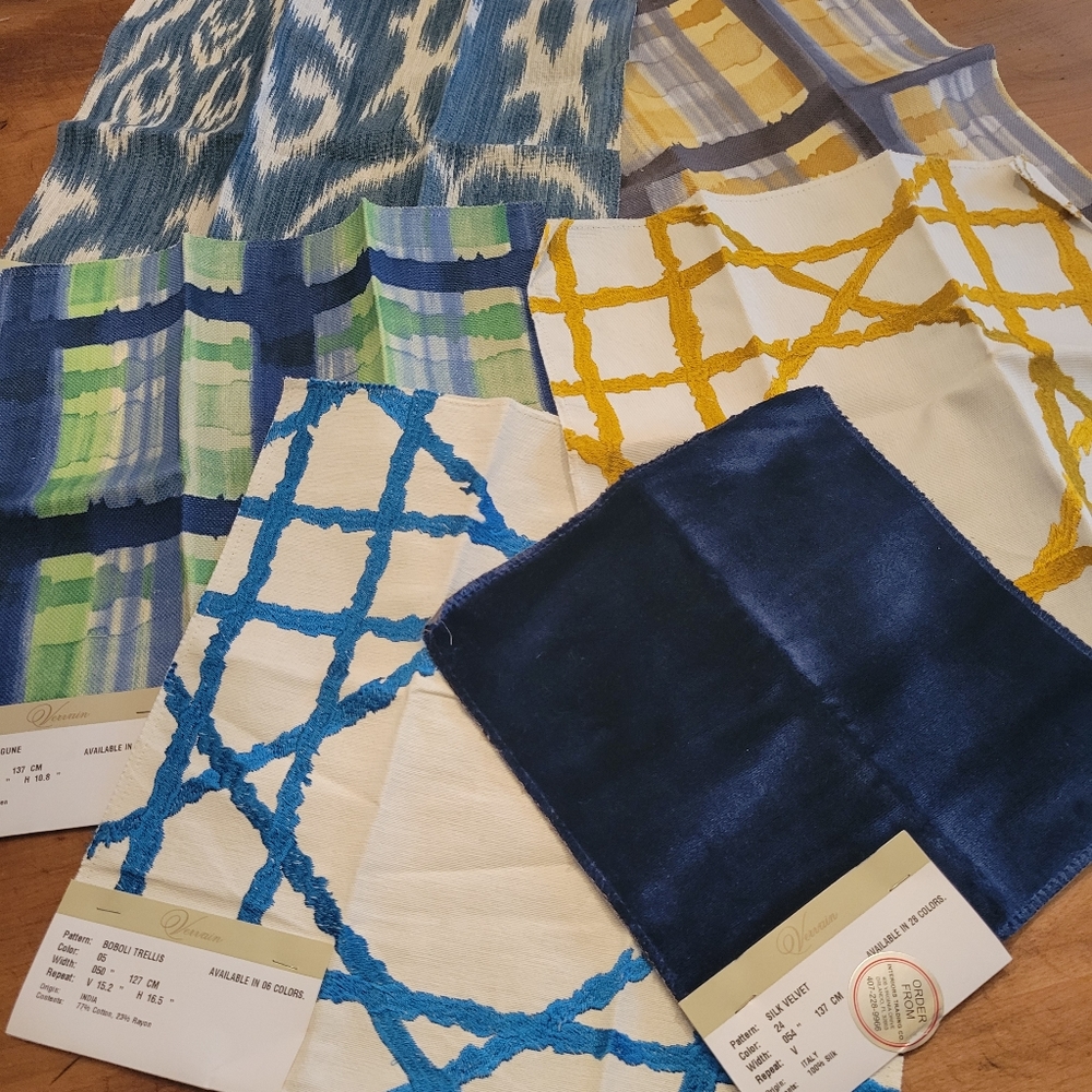 6 Designer fabric samples assorted firm price